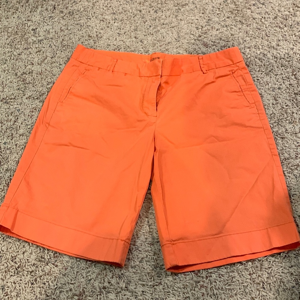 Orange J crew chino shorts